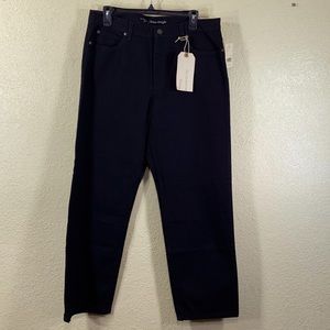 Liz Claiborne Denim Jeans Black Pants 14 Short Classic  Straight NWT .